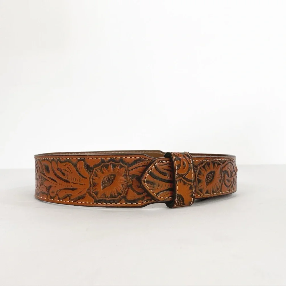 PINTLAR Western embossed Genuine Leather Belt Childrens size 20